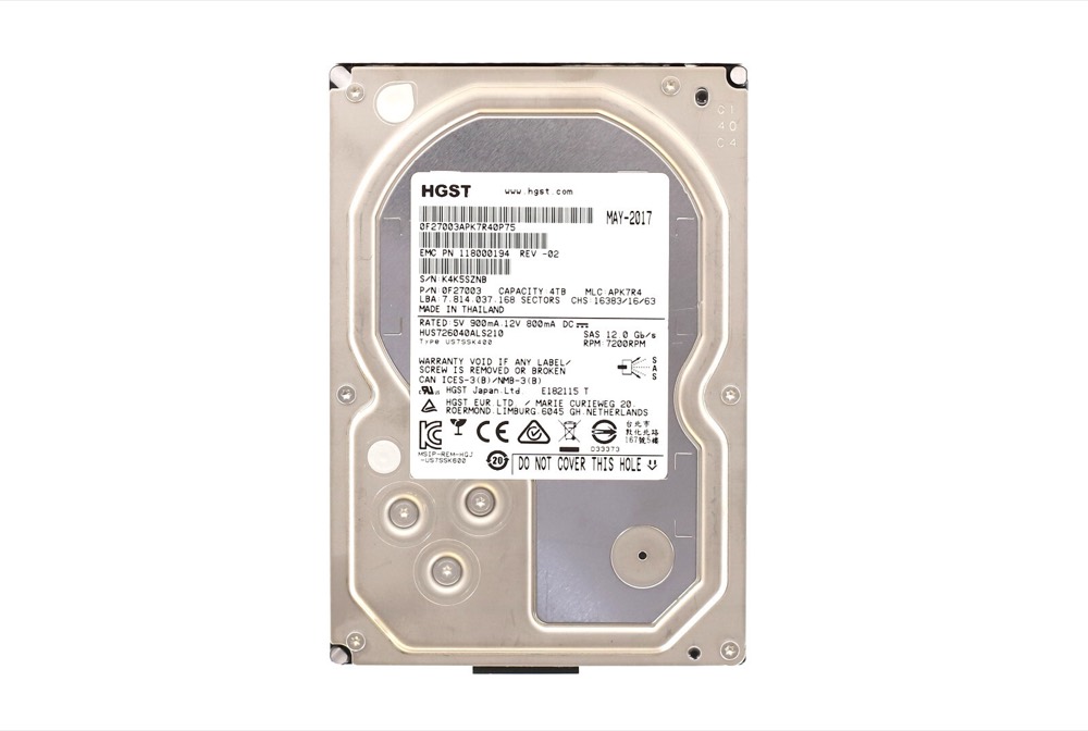 Жёсткий диск HGST HUS726040ALS210 4TB SAS 12Gbps 3.5 LFF EMC 118000194 4 TB HDD — фото 1