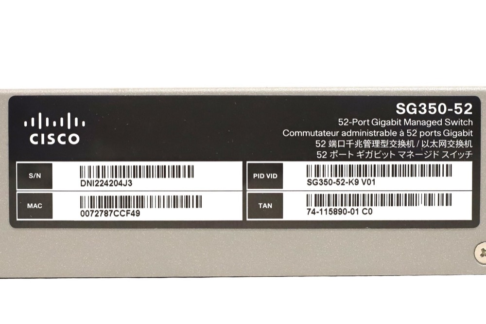 Коммутатор Cisco SG350-52-K9 48-Port GE w/2xSFP/Copper 1GE Uplink Switch — фото 3