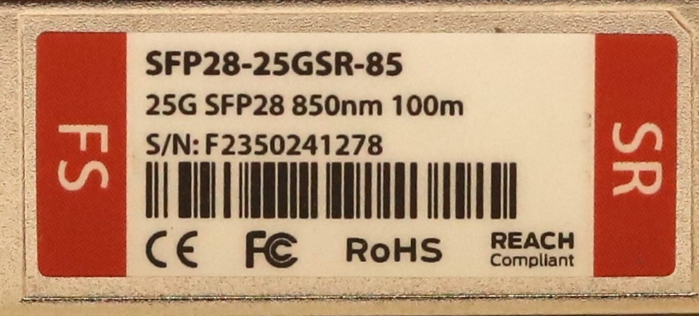 Трансивер Reconditioned FS SFP28-25GSR-85 Transceiver FS 25GBASE-SR SFP28 850nm 100m DOM — фото 3