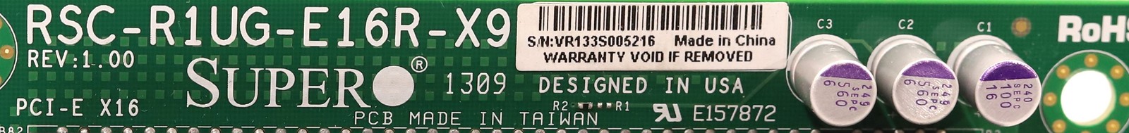 Плата расширения Supermicro RSC-R1UG-E16R-X9 Riser Card — фото 3