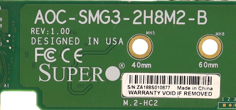 Кабель SSD Supermicro AOC-SMG3-2H8M2-B 2x Hybrid NVMe/SATA M.2 Carrier for Big Twin — фото 3