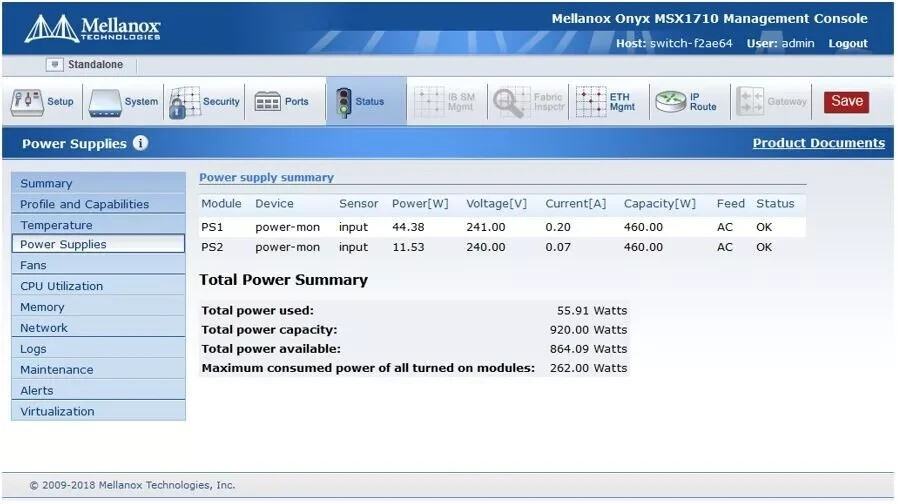 Коммутатор Mellanox MSX1710-BS2R2 — 36×QSFP+ 56GbE — фото 4